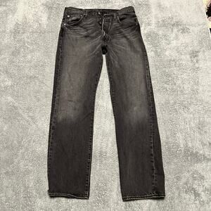 Levi’s 501 Jeans Mens 33 X32 Black Button Fly Taper Denim Pants
